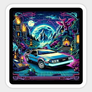 JRPG Quest DeLorean Sticker